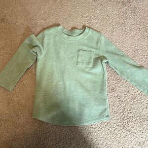 Green Long sleeved ribbed top